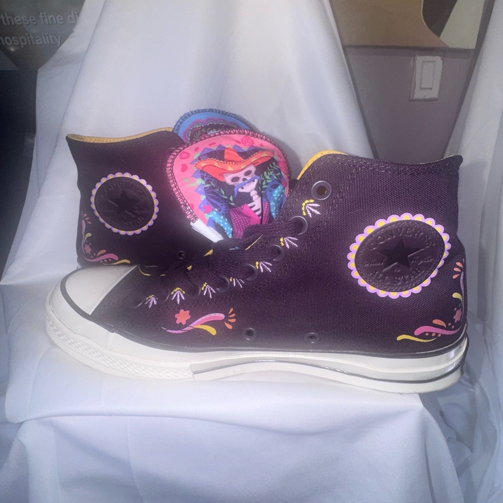 Converse Chuck Taylor Shoe Purple 70 High Día de Muertos A05666C - No Box